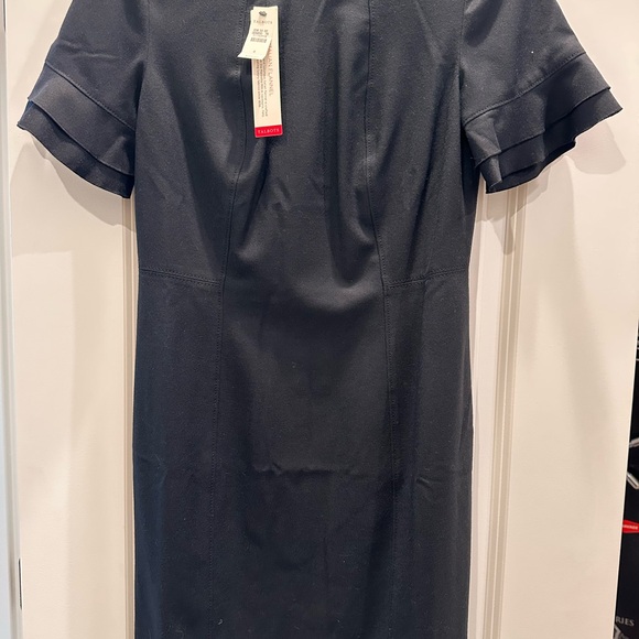 Talbots black Italian flannel short sleeve dress - Picture 2 of 3